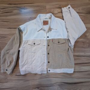 Levi's Cream and Tan Denim Jacket